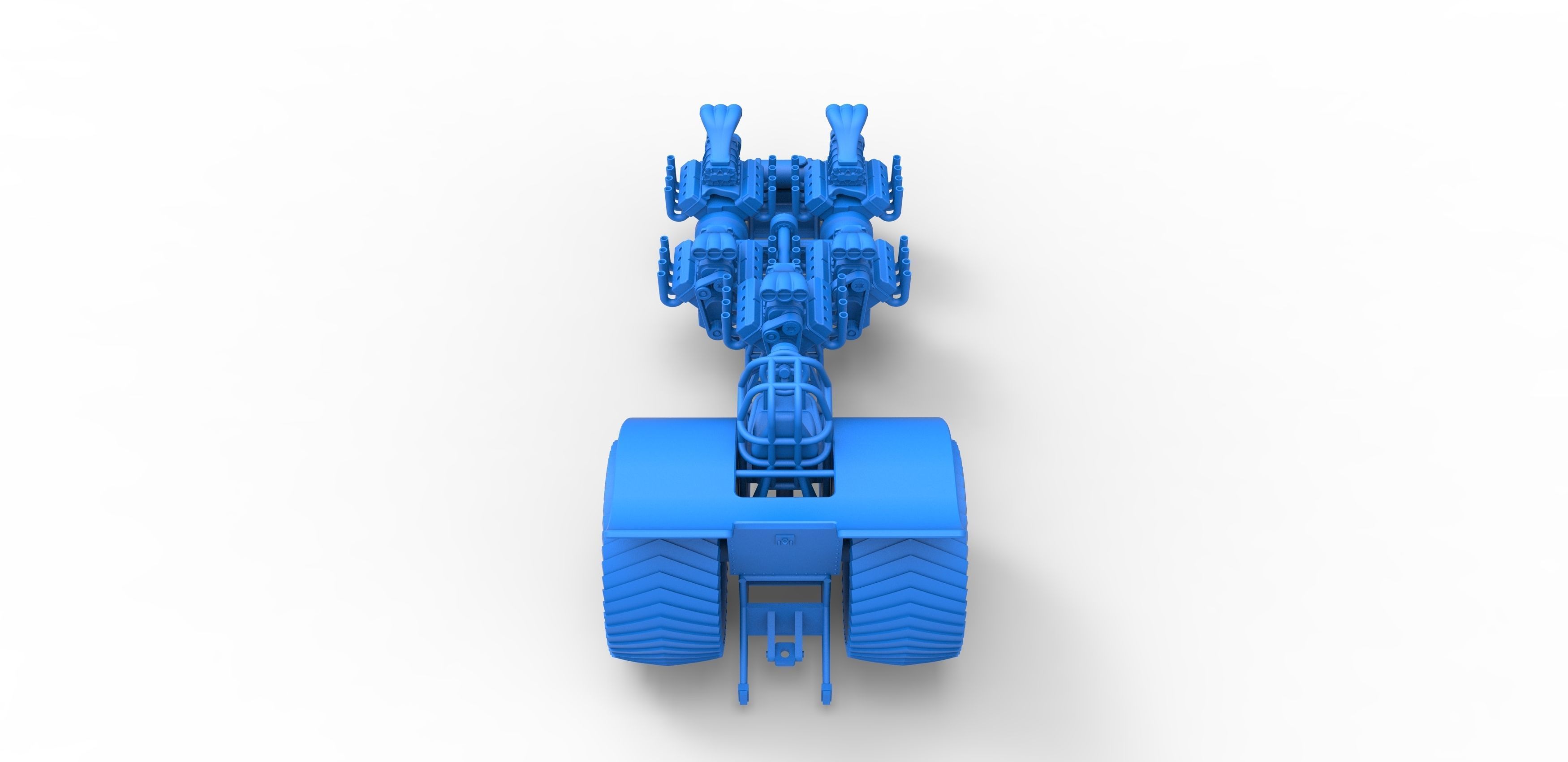 Pulling tractor with 5 engines V8 Version 6 Scale 1 to 25 3D print model_27
