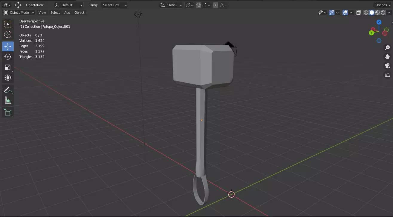 Thor Hammer Free low-poly 3D model_0