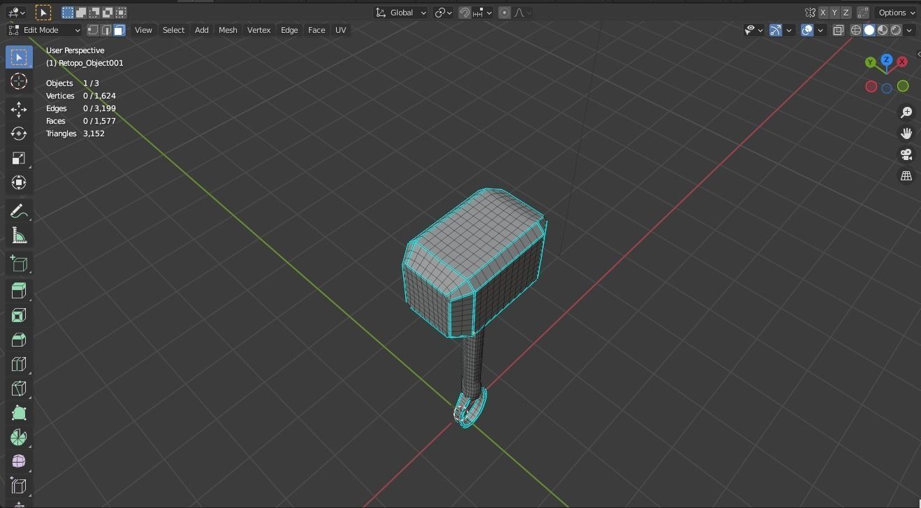 Thor Hammer Free low-poly 3D model_5