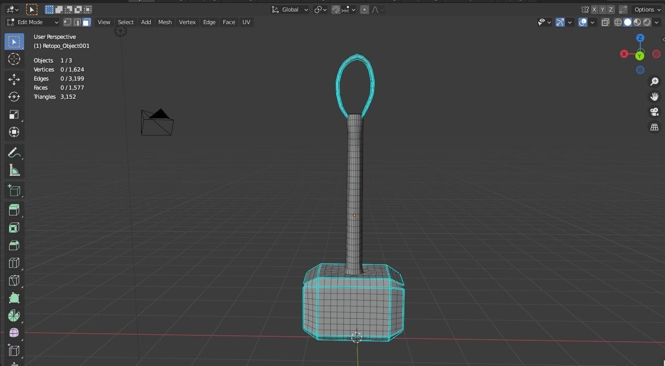 Thor Hammer Free low-poly 3D model_12