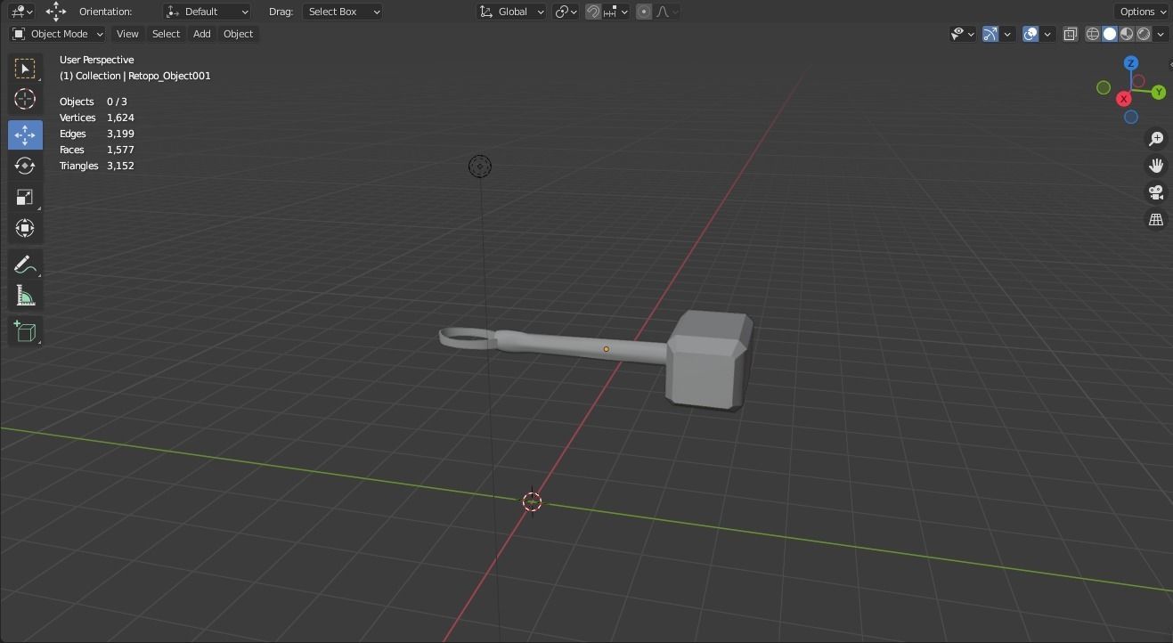 Thor Hammer Free low-poly 3D model_14