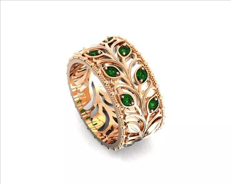 leaf wedding ring caesar wreath flora 3D print model