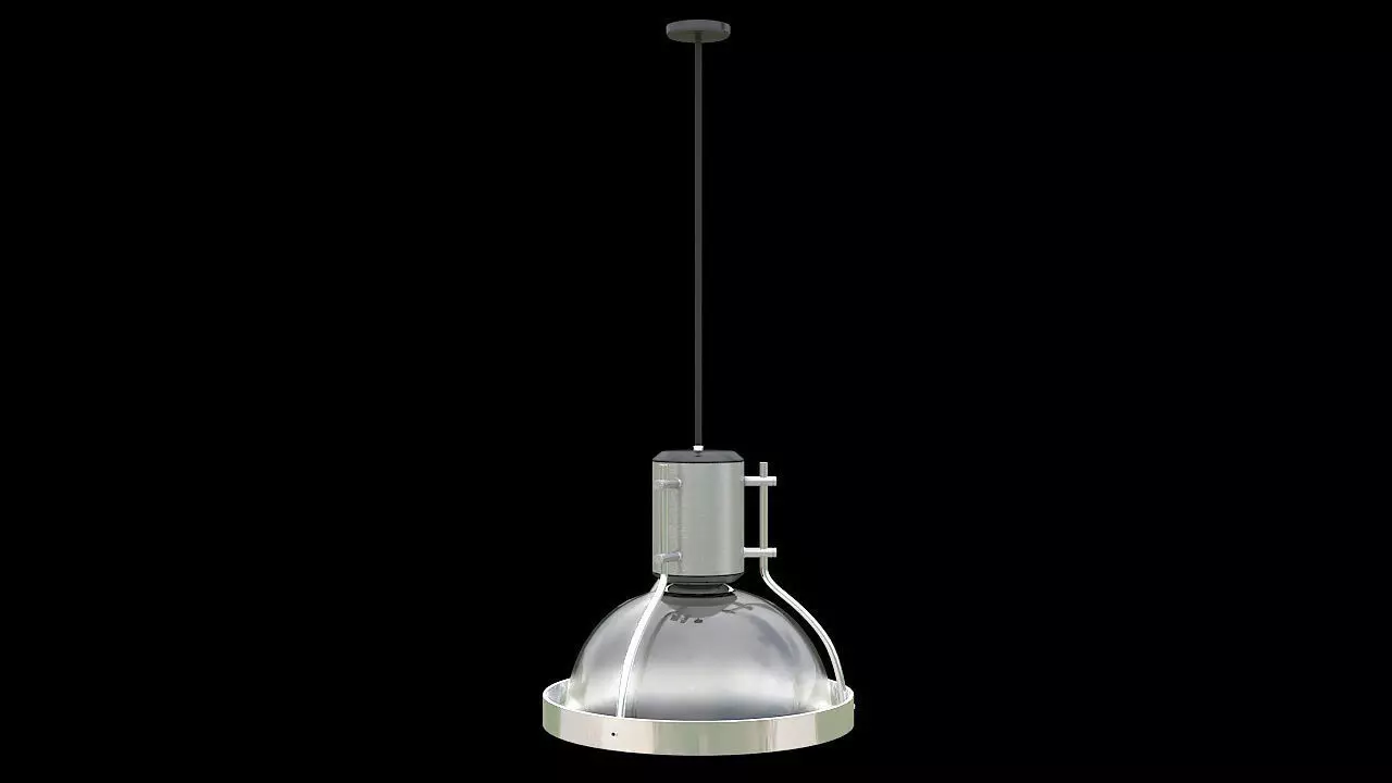 industrial hanging lamp 3D model_0