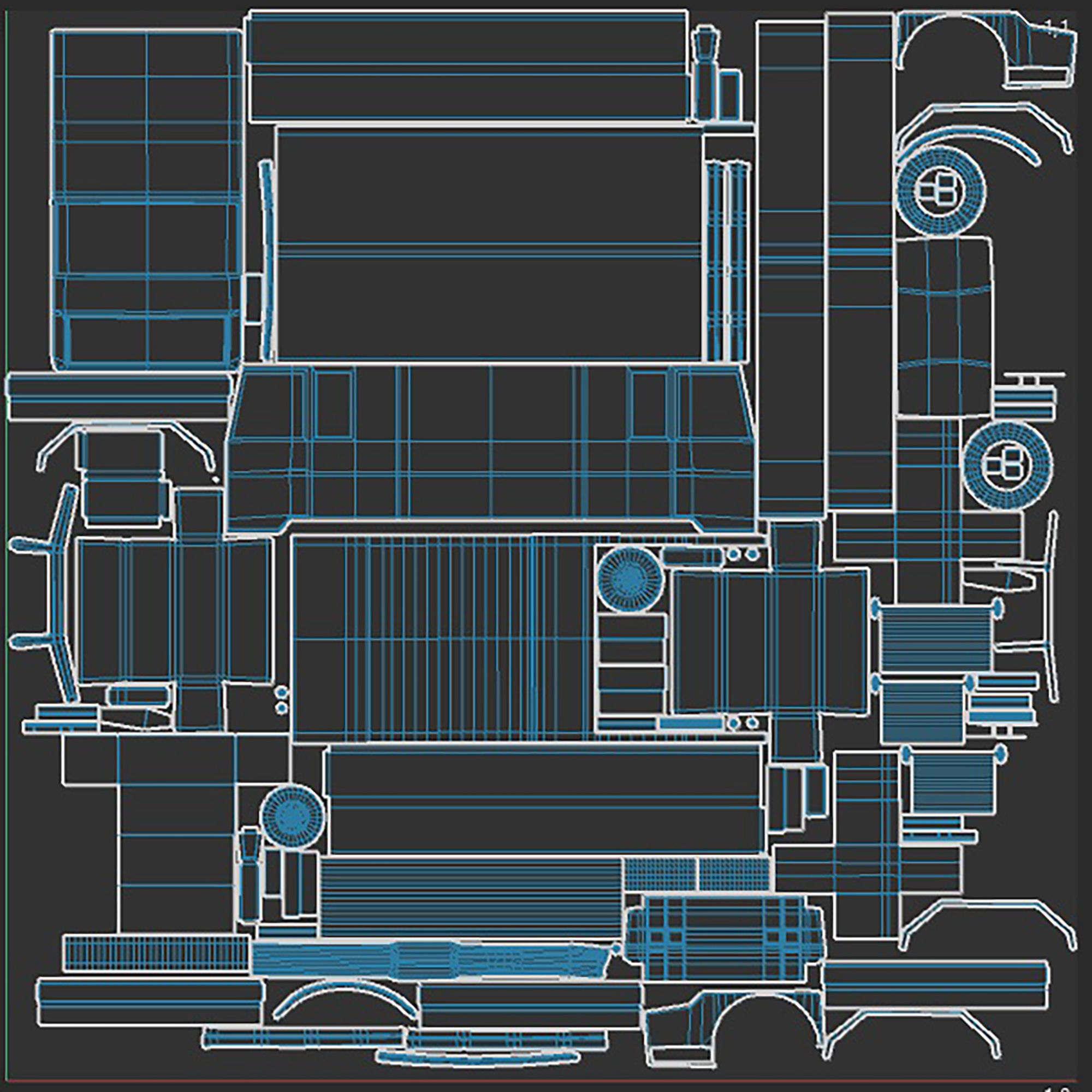 cattle truck Low-poly 3D model_15