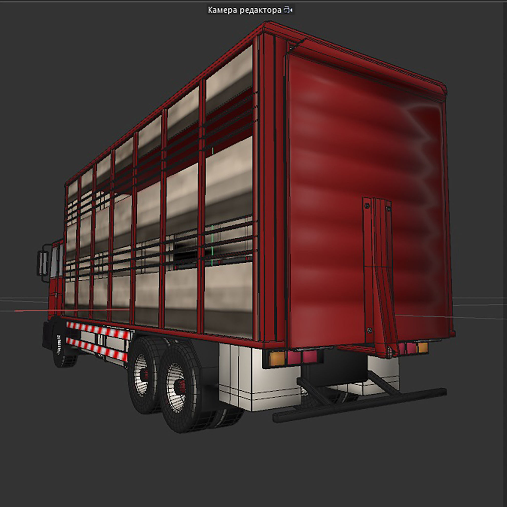 cattle truck Low-poly 3D model_7