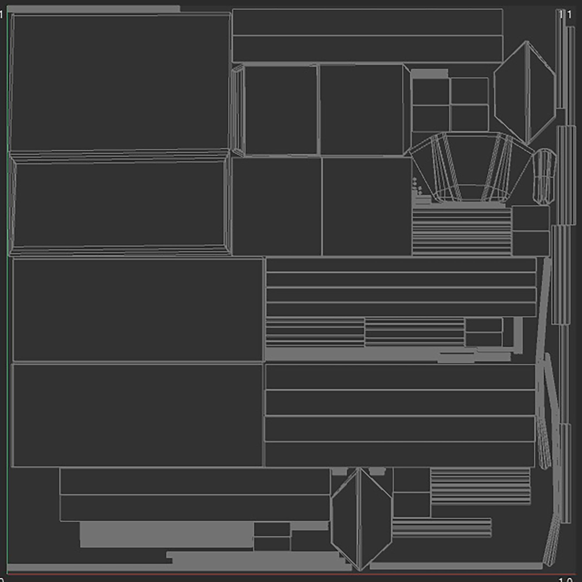 cattle truck Low-poly 3D model_14