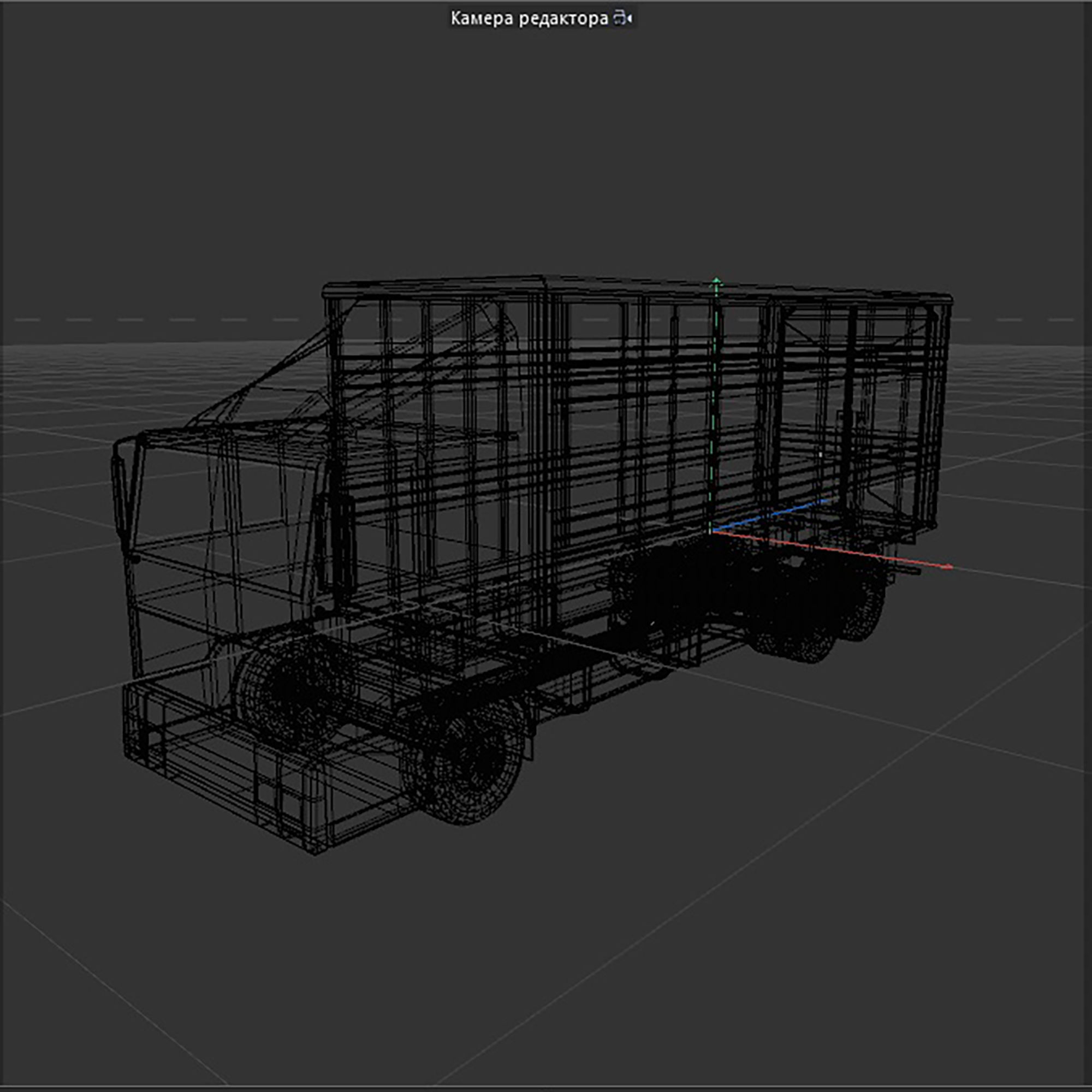 cattle truck Low-poly 3D model_11