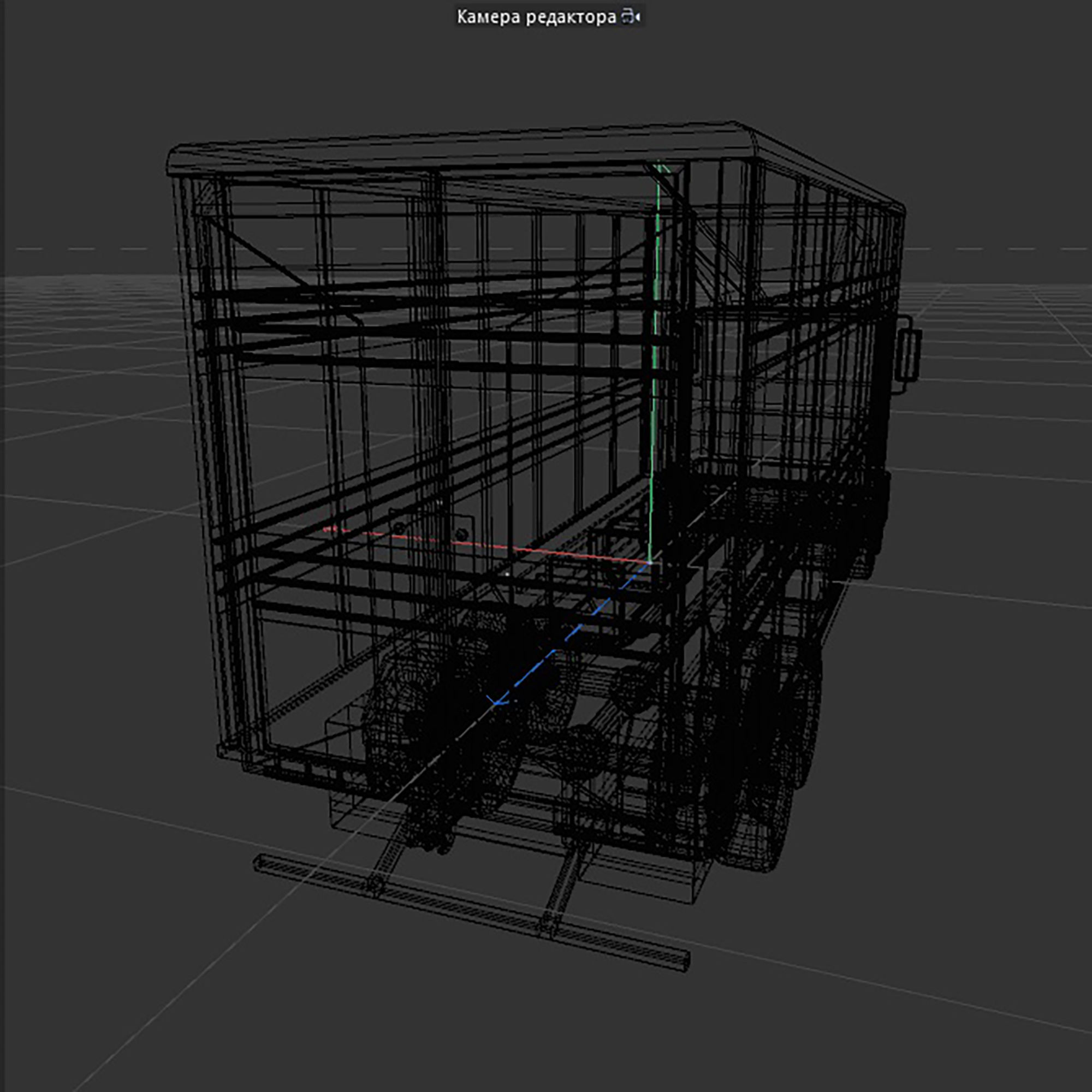 cattle truck Low-poly 3D model_13