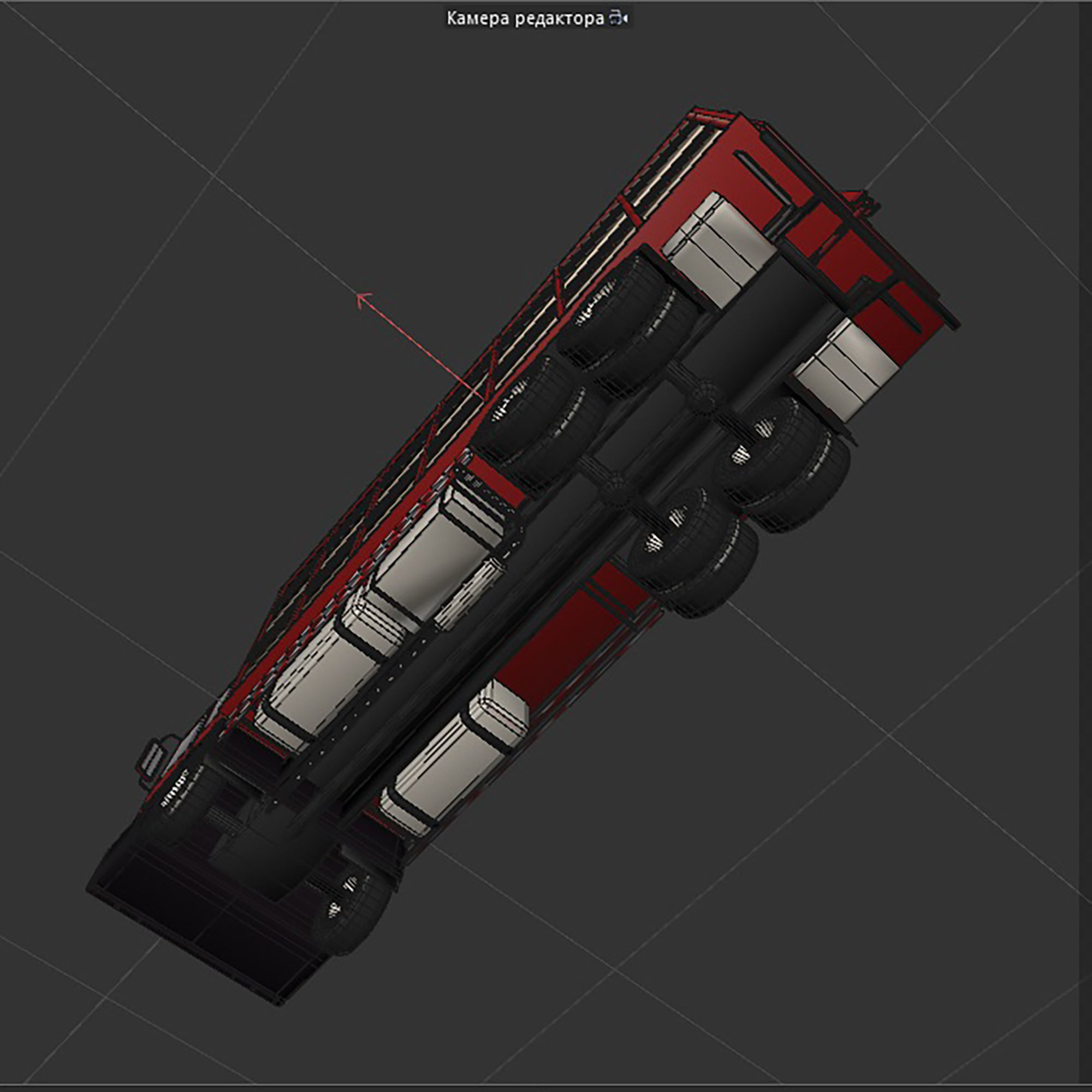 cattle truck Low-poly 3D model_8