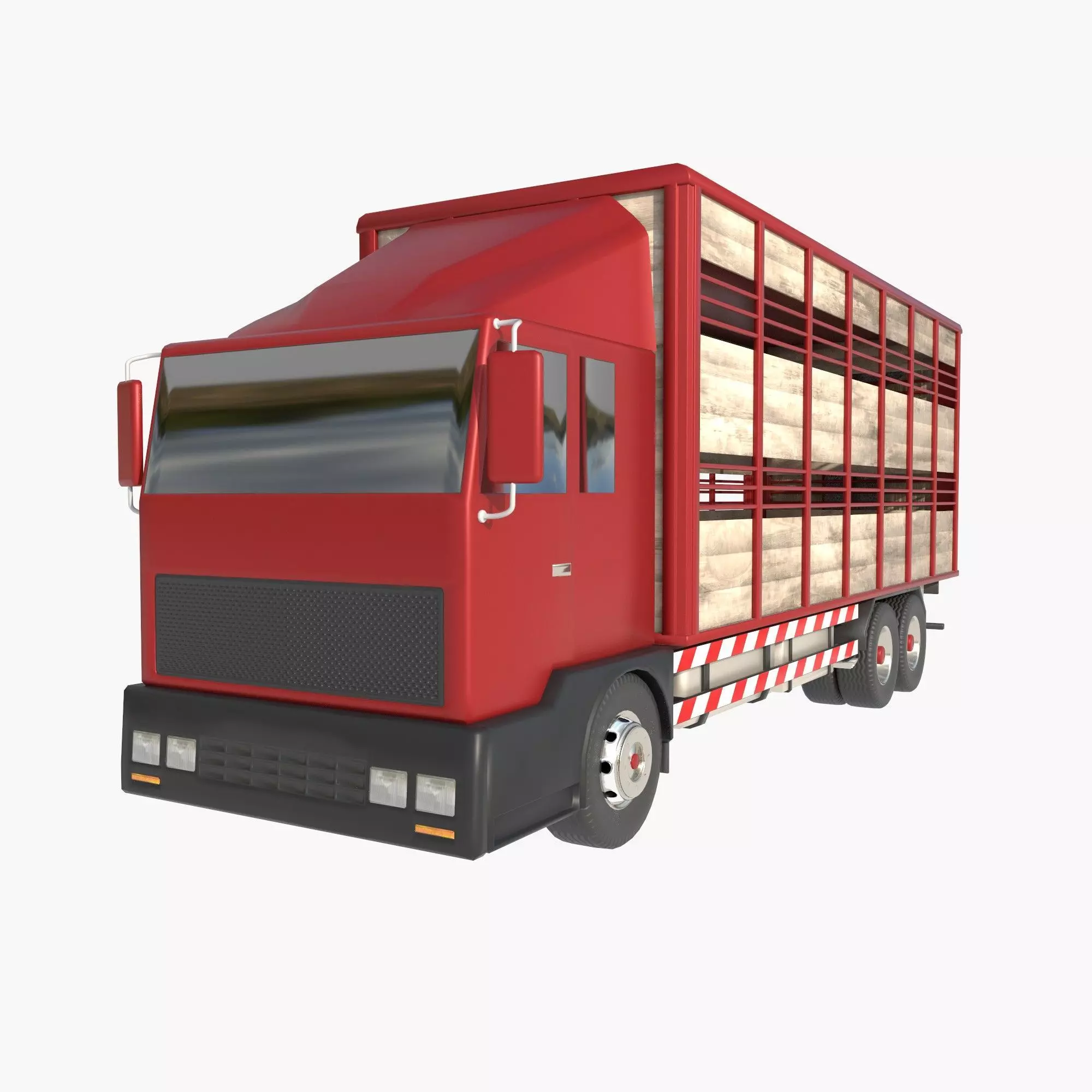 cattle truck Low-poly 3D model_0