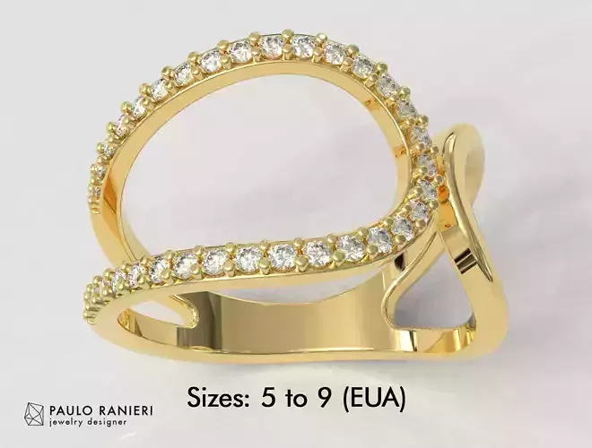 Fashion Diamond Ring 3D print model
