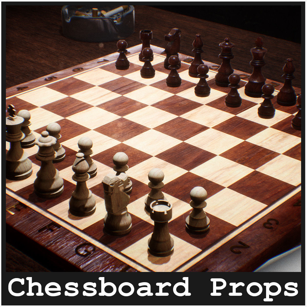 Chessboard  23 Assets Low-poly 3D model_15