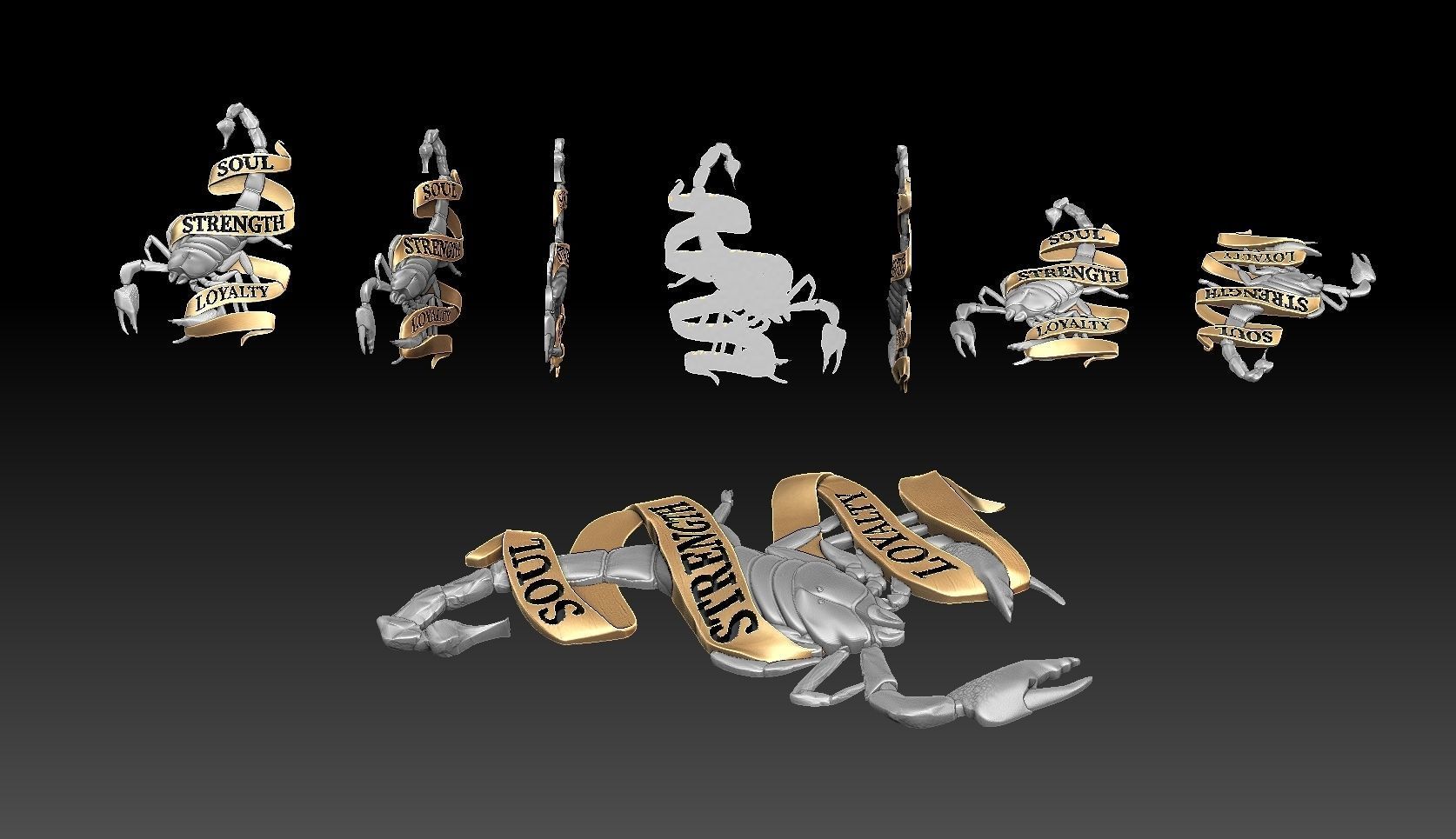 scorpion  zodiac Jewelry pendant 3D print model_4