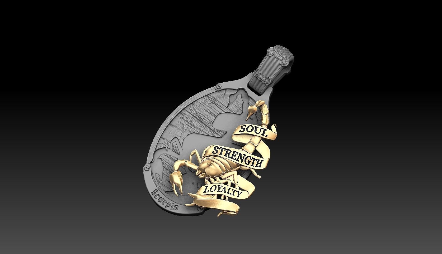 scorpion  zodiac Jewelry pendant 3D print model_3