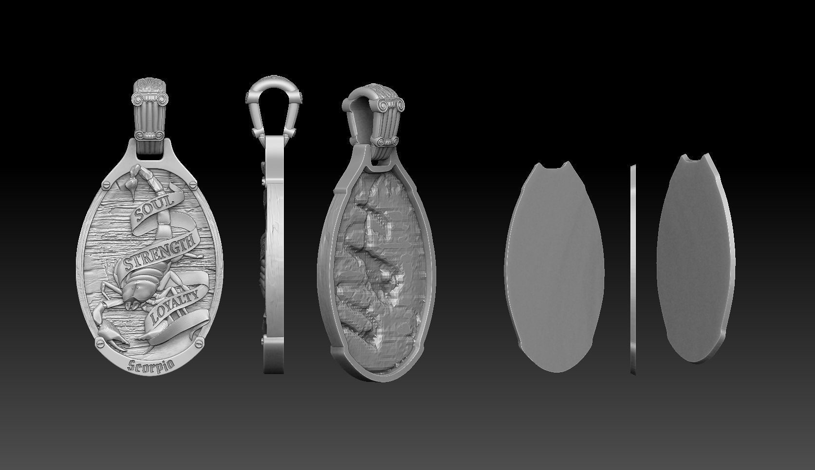 scorpion  zodiac Jewelry pendant 3D print model_5