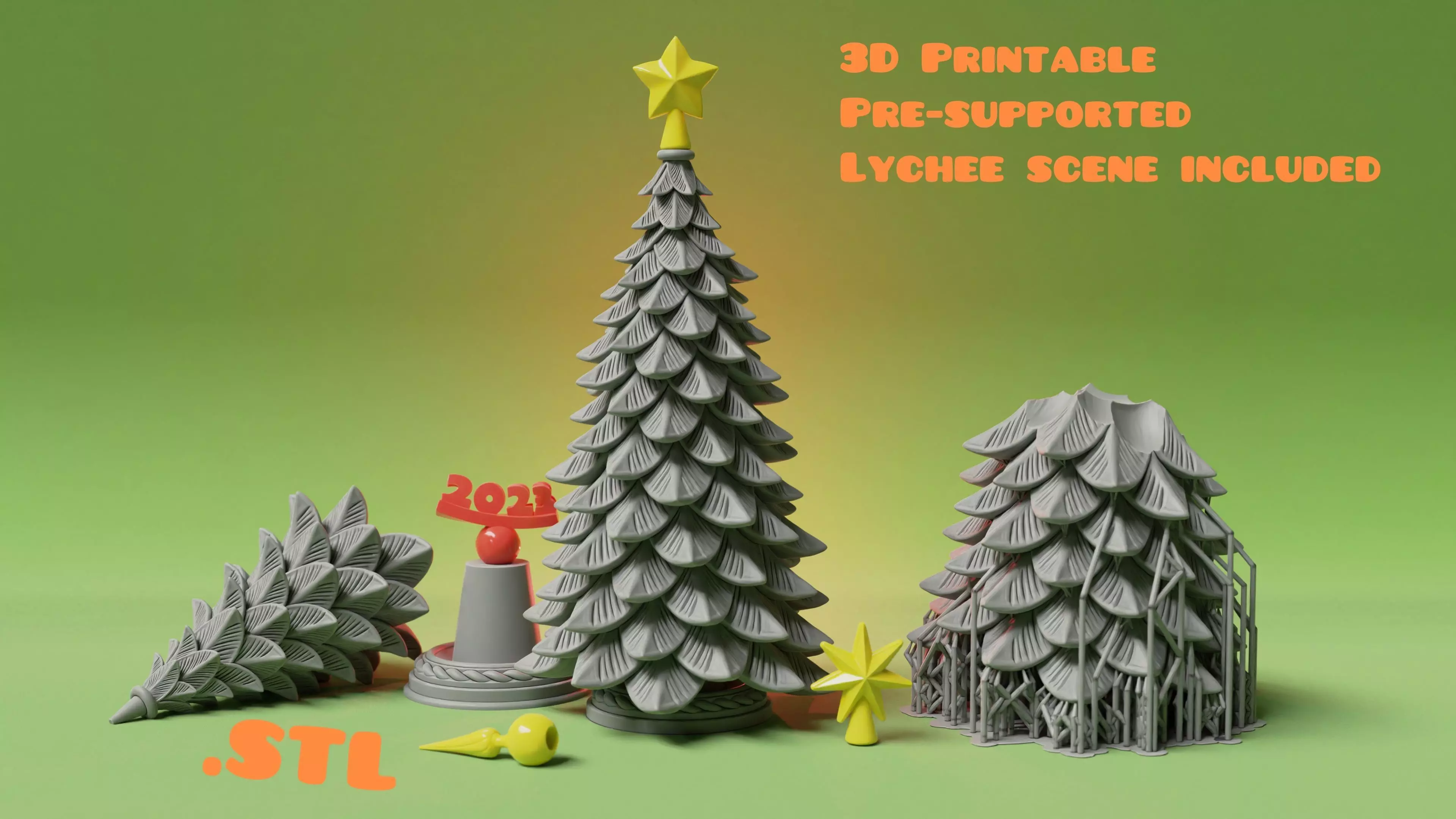 Christmas tree 3d pribtable model 3D print model_0