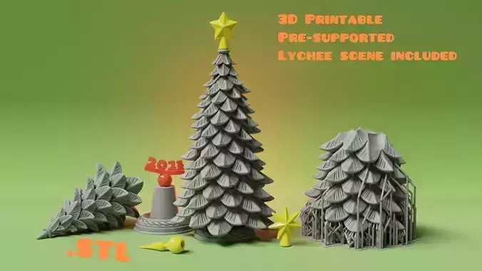 Christmas tree 3d pribtable model 3D print model