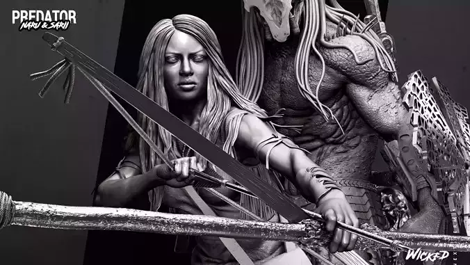 Wicked Movies Naru Sculpture ready for 3d printing