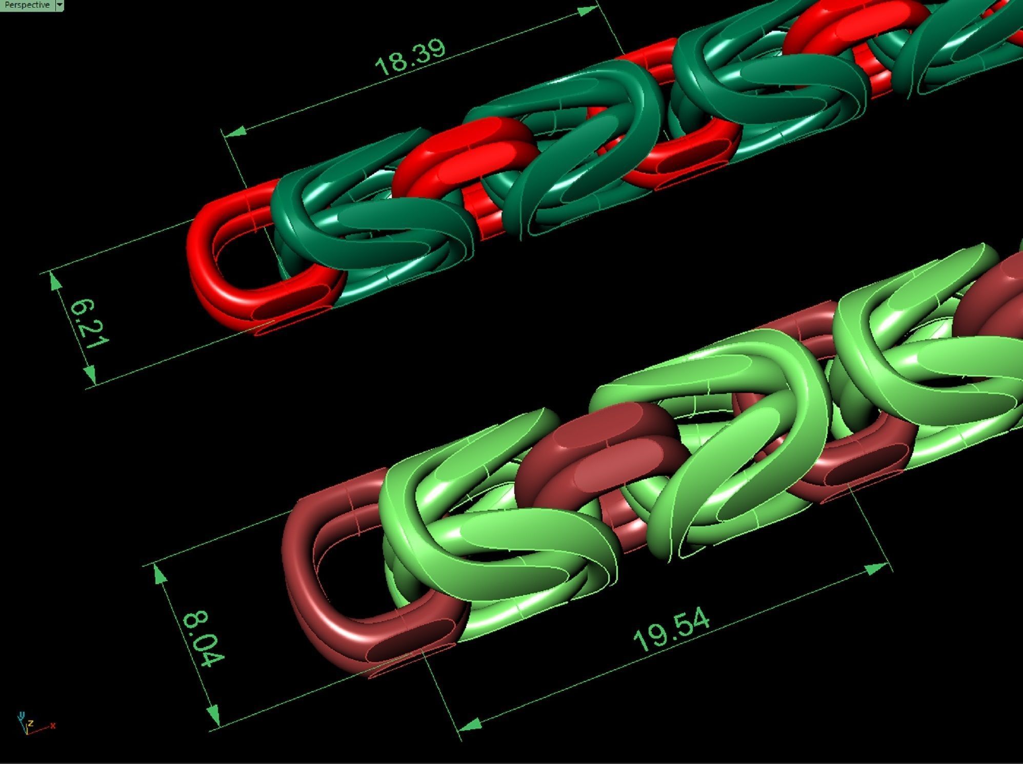 chain or bracelet royal byzantine rounded two options 3D print model_6
