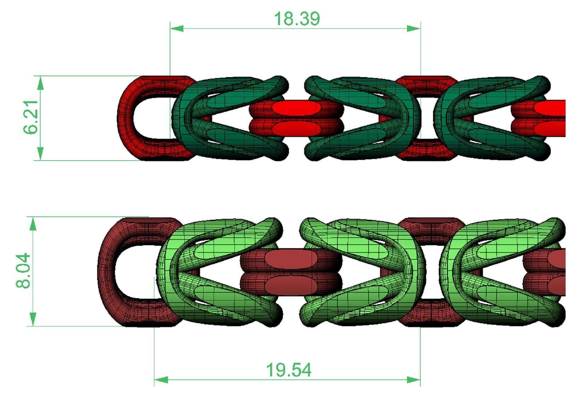 chain or bracelet royal byzantine rounded two options 3D print model_11