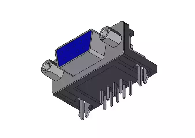 DB9 female connector elbow trough hole