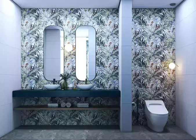 Modern Caribbean bathroom  3D model