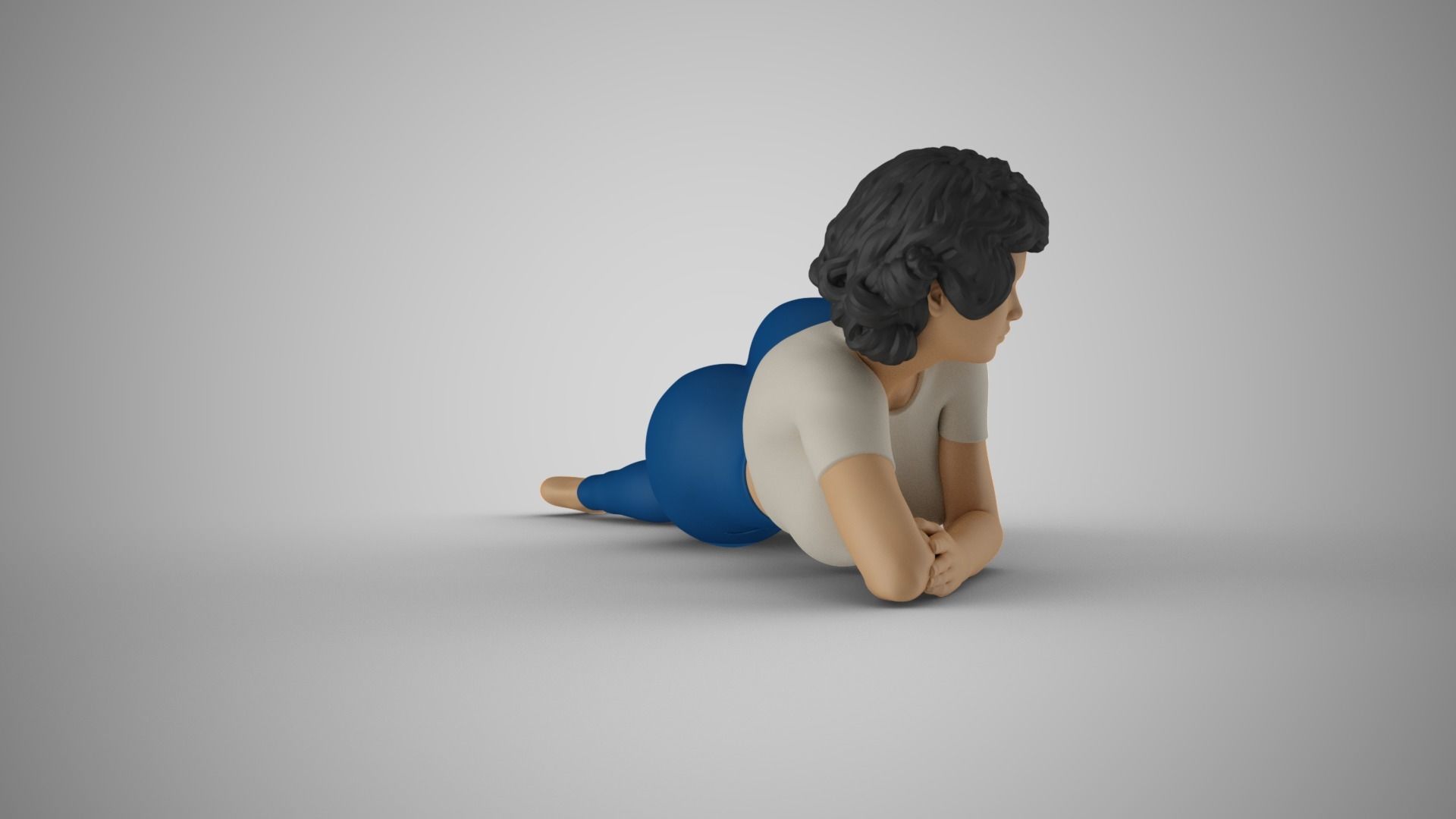 Woman Lying 3D print model_5