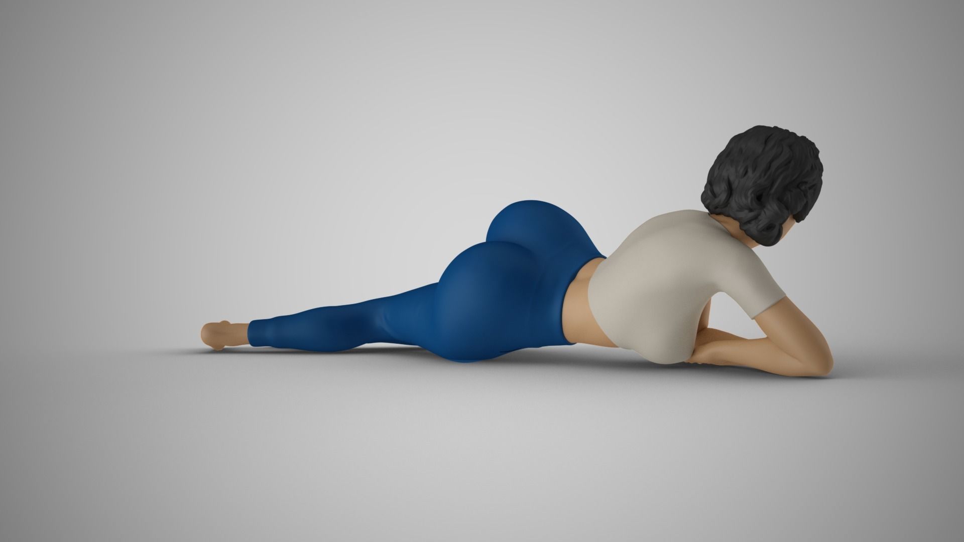 Woman Lying 3D print model_6