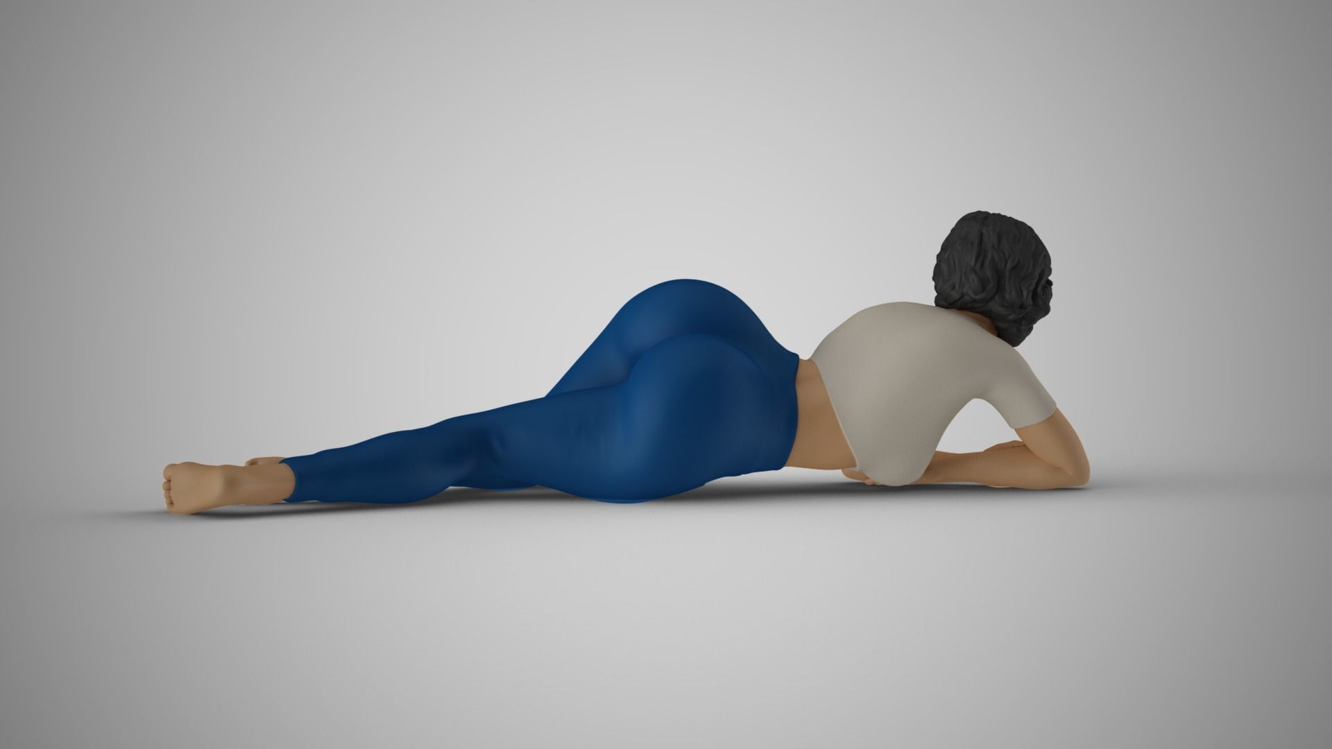 Woman Lying 3D print model_7