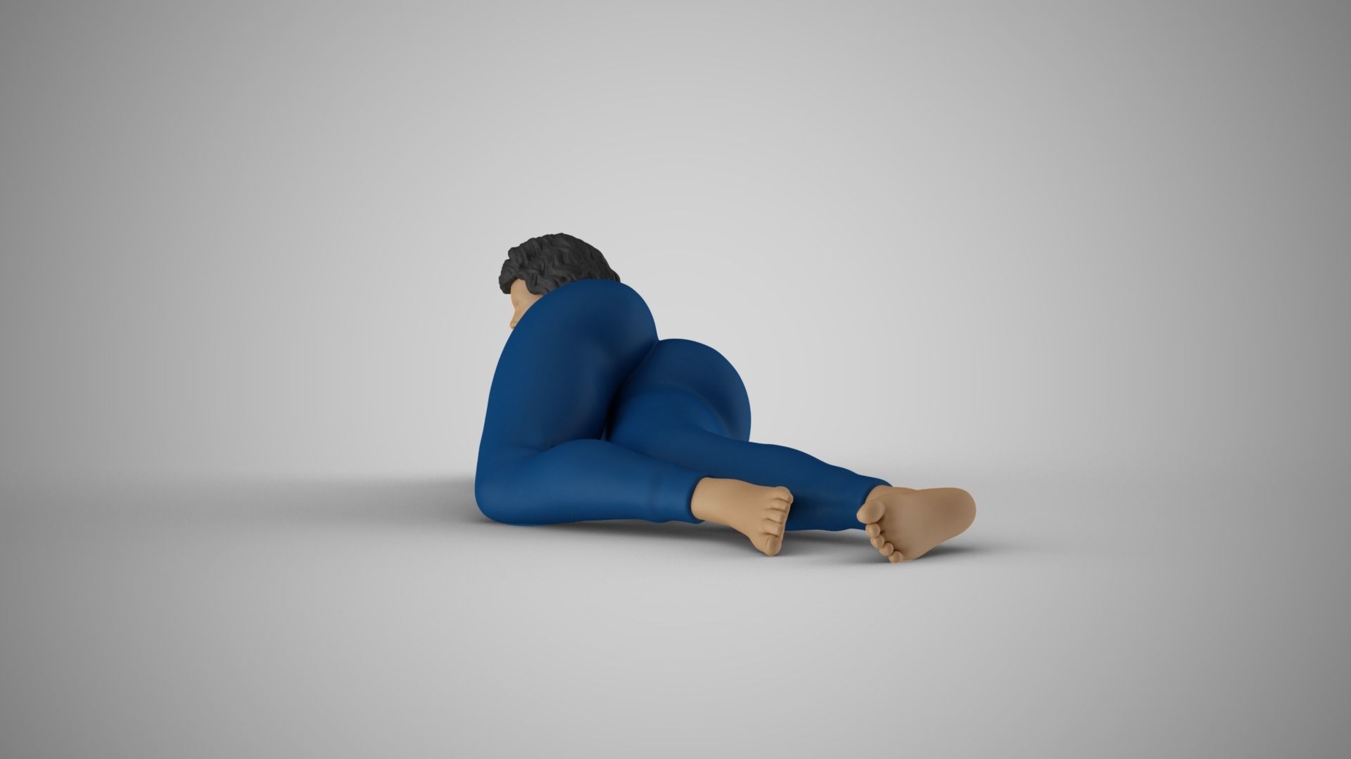 Woman Lying 3D print model_9