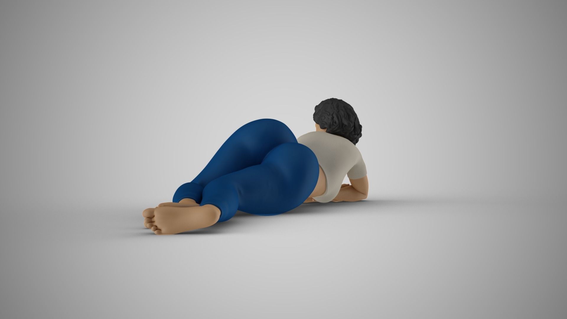 Woman Lying 3D print model_8