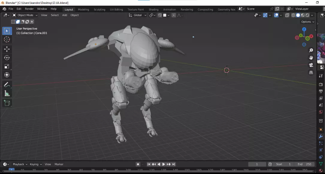 DVa robot 3D print model_0