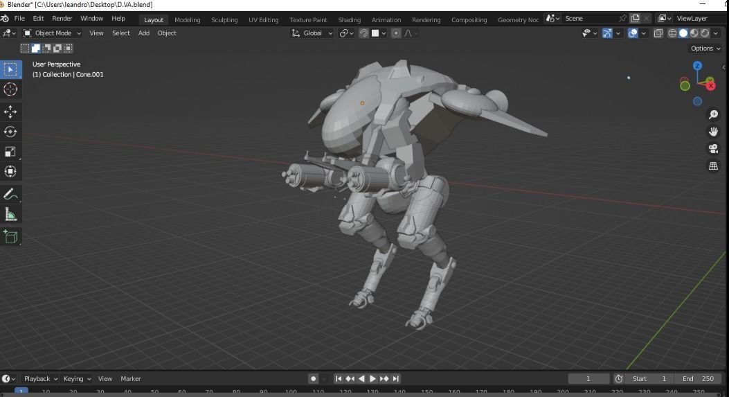 DVa robot 3D print model_1
