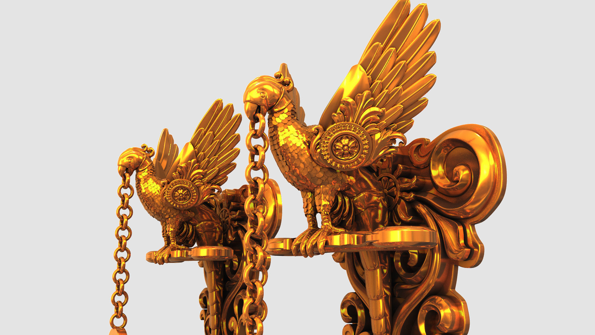 oil lamp 6 shanku chakra balaji  3D model_6