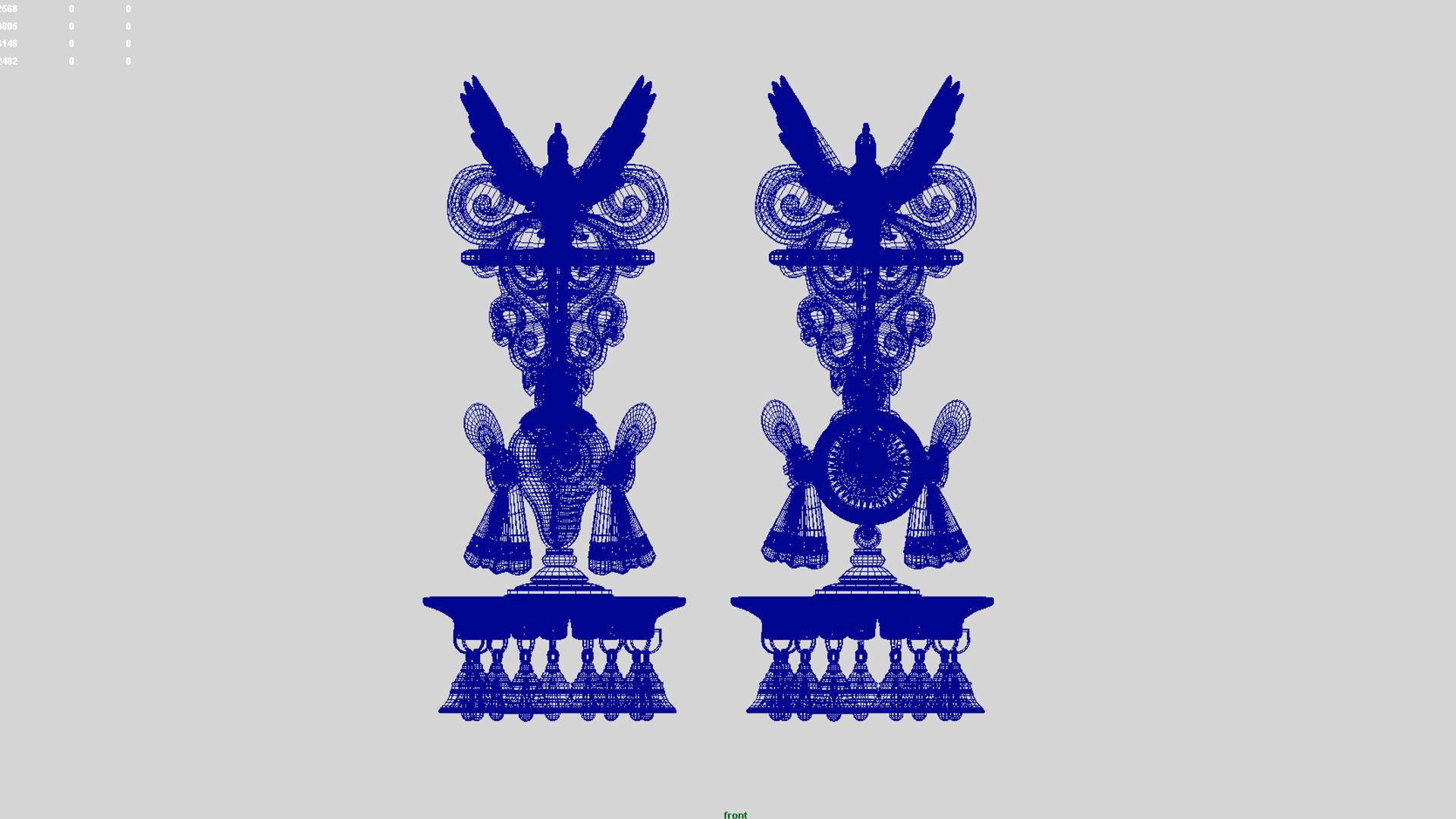 oil lamp 6 shanku chakra balaji  3D model_17