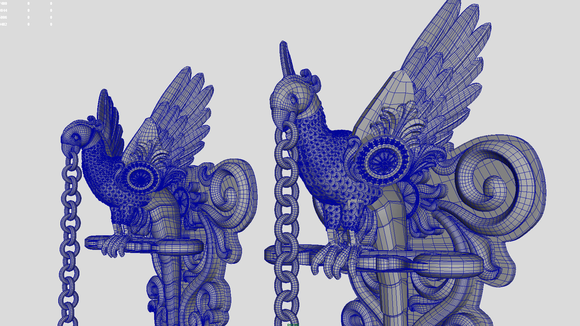 oil lamp 6 shanku chakra balaji  3D model_21