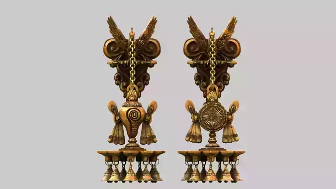 oil lamp 6 shanku chakra balaji 