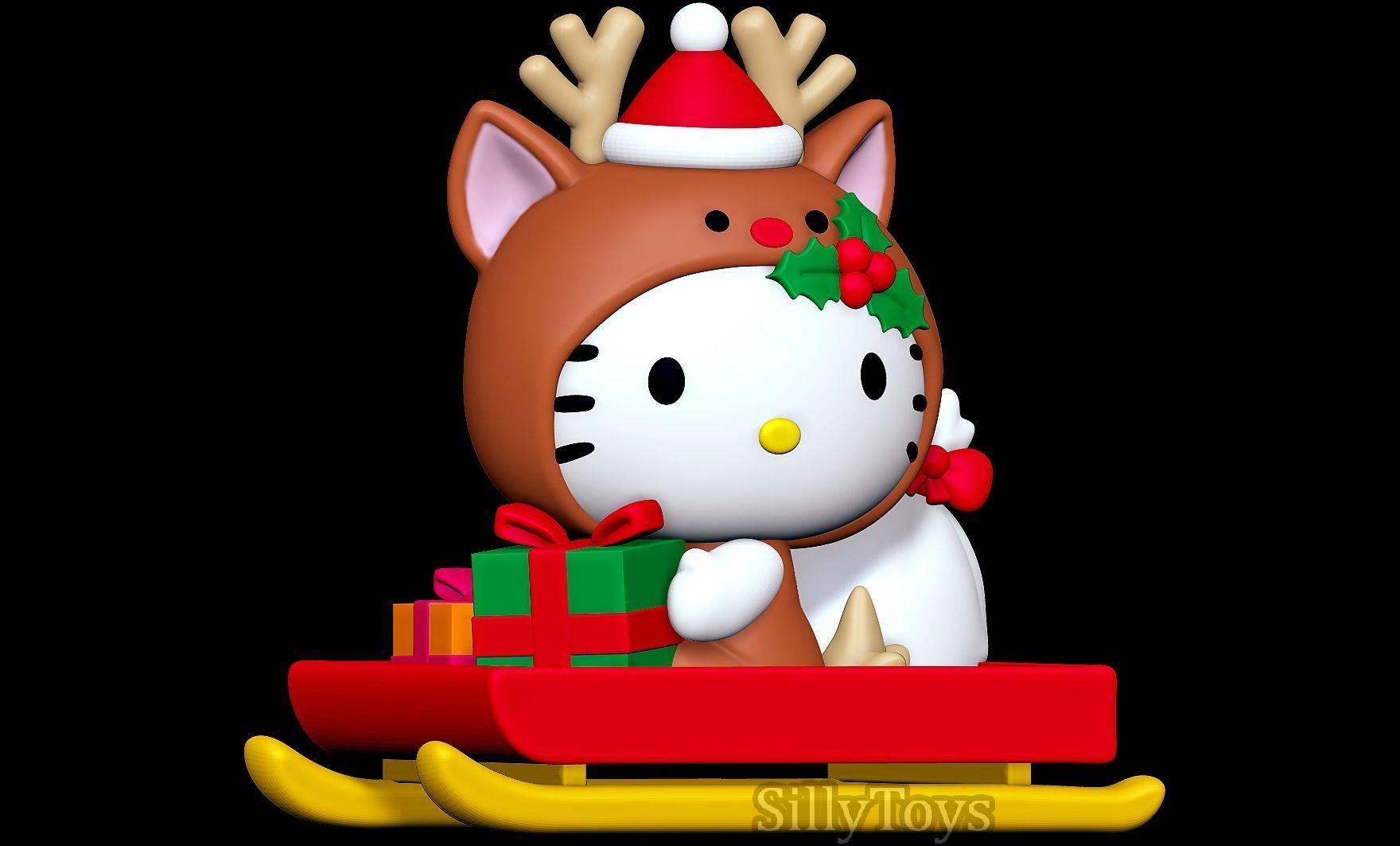 Hello Kitty Christmas 3D print model_1
