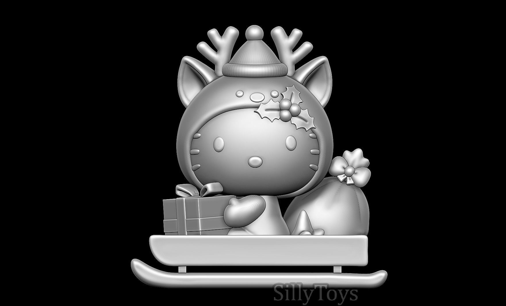 Hello Kitty Christmas 3D print model_6