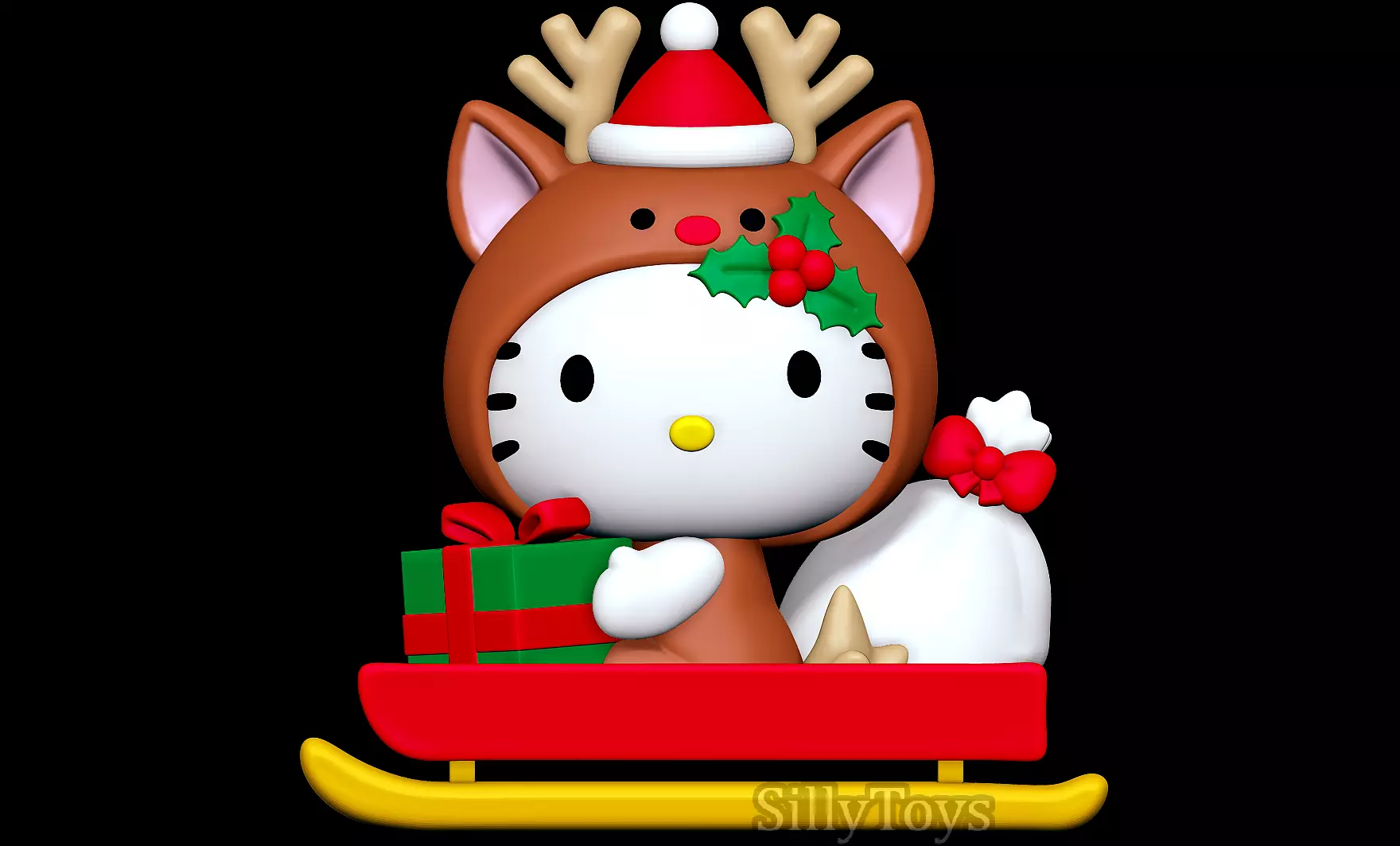 Hello Kitty Christmas 3D print model_0