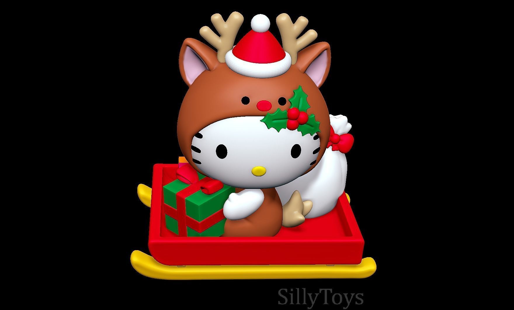 Hello Kitty Christmas 3D print model_5