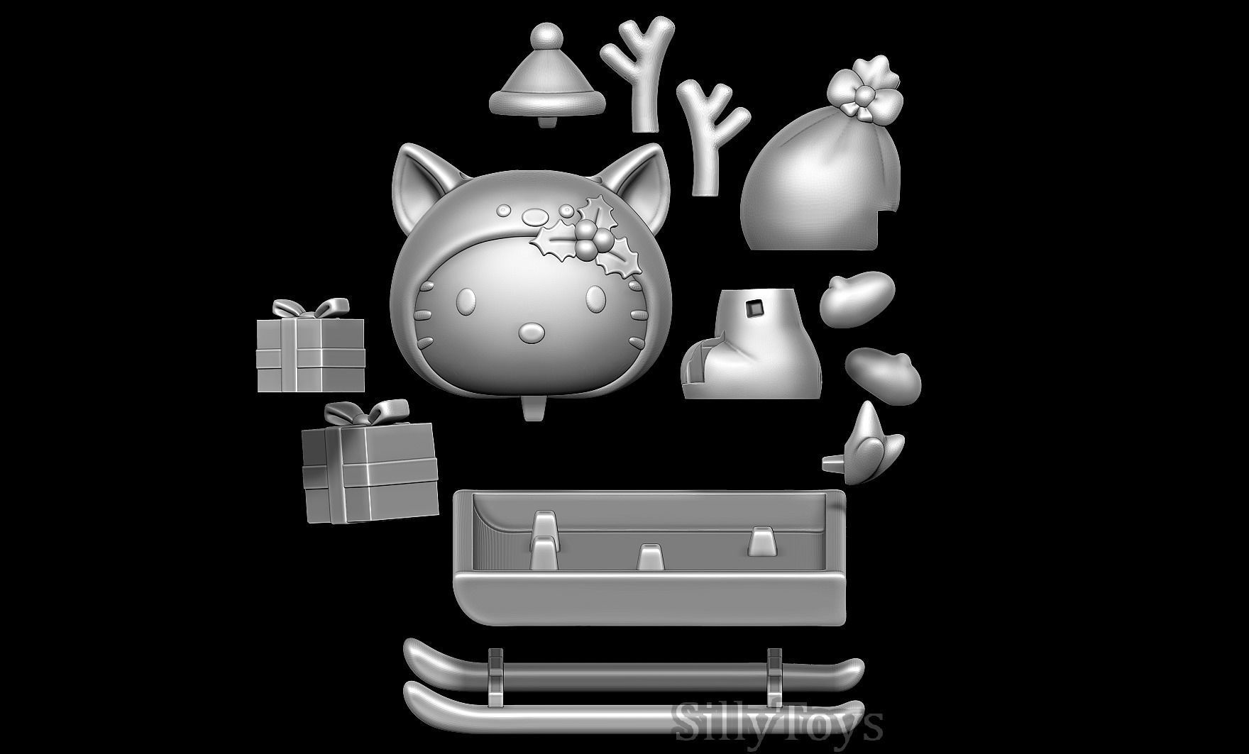 Hello Kitty Christmas 3D print model_7