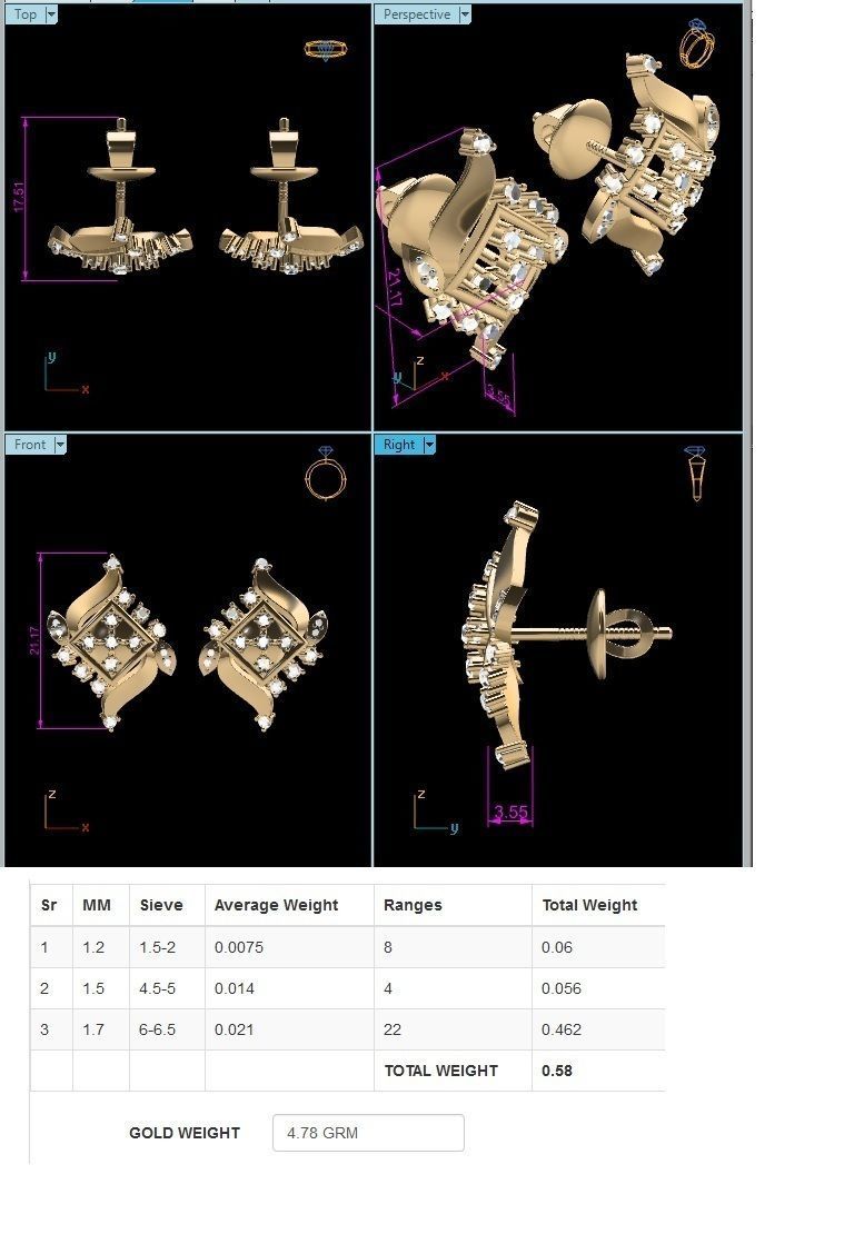 Women Earrings 3D print model_1
