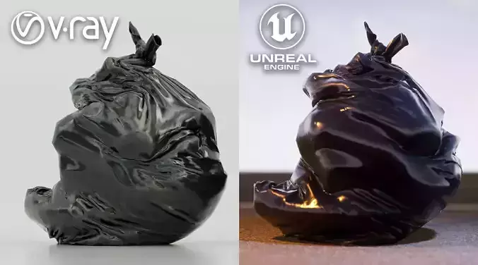 Realistic Low Poly Trash Bag