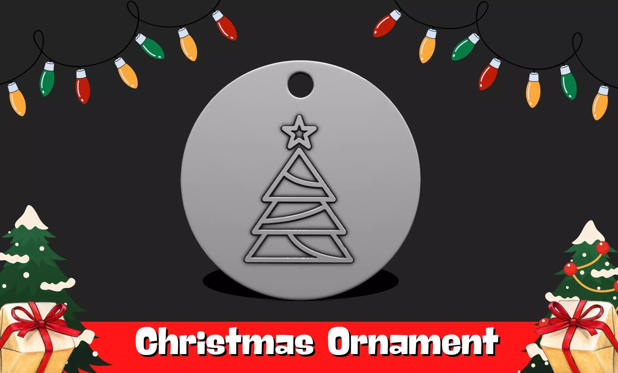 Christmas Ornament - Pendant -  Christmas Tree  - Decor - 12 3D print model_0