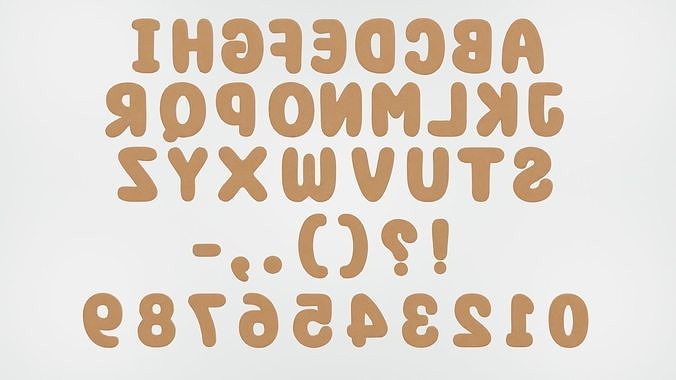 Gingerbread Christmas Cookie Alphabet Set 2 3D model 7
