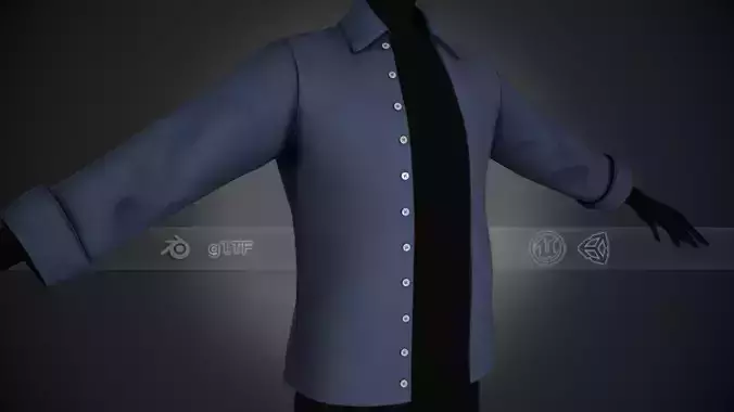 Blue Open Front Shirt Style 1 