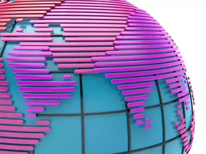 Earth-Globe stylized Low-poly 3D model
