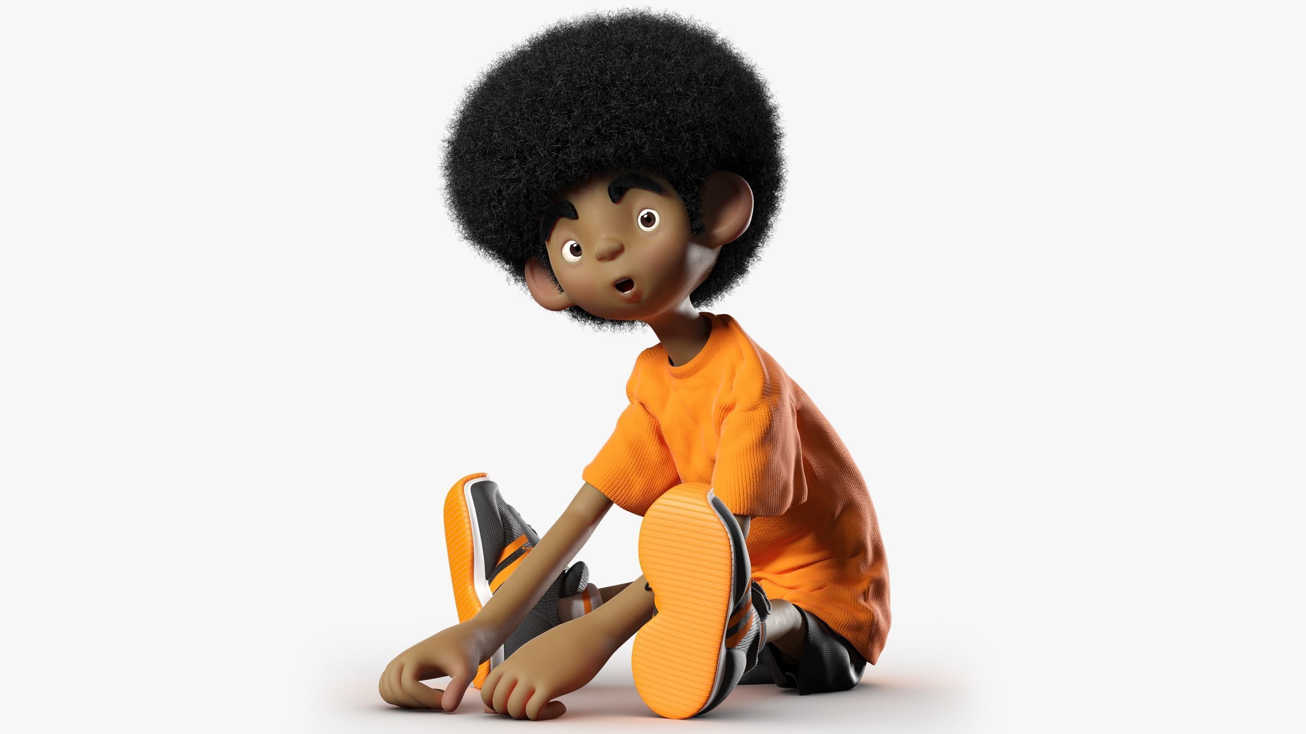 Afro Kid 3DS Max 3D model_2