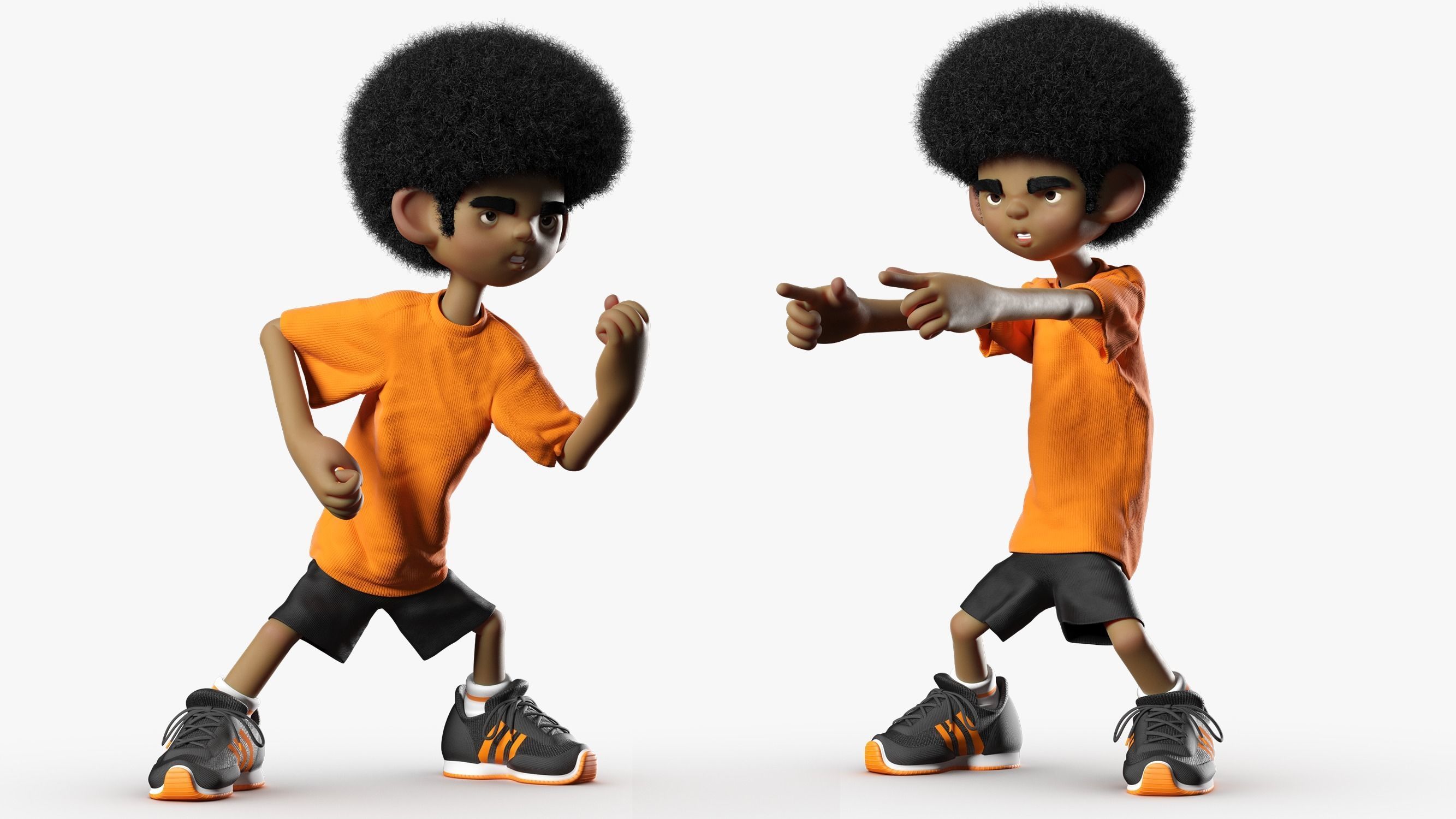 Afro Kid 3DS Max 3D model_3
